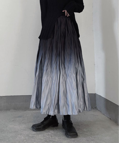 Gradient Wrinkled Skirt